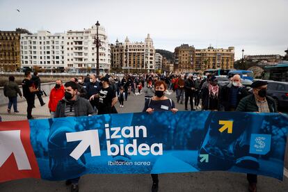 Una marcha convocada en favor de los presos de ETA, el pasado 26 de diciembre en San Sebastián.