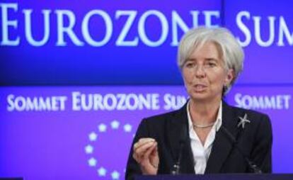 La directora de manejo del Fondo Monetario Internacional, (FMI) Christine Lagarde, aseguró que el plan de rescate a la banca española acordado por 100.000 millones de euros "da suficiente espacio de maniobra por encima de lo que consideramos necesario". EFE/Archivo