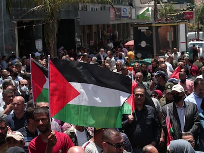 Miles de palestinos protestan el lunes en Jericó contra el plan de anexión israelí de Cisjordania