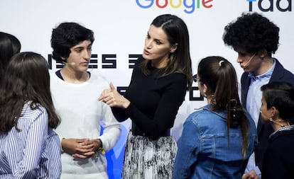 La reina Letizia durante la presentación de la iniciativa.