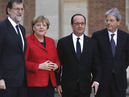 Rajoy, Merkel, Hollande y Gentiloni. 