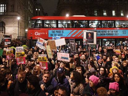 Manifestaci&oacute;n de protesta contra las pol&iacute;ticas de Donald Trump en Londres.