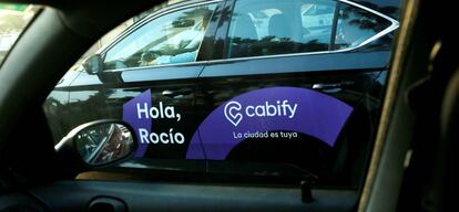 Un vehículo de Cabify en Málaga.