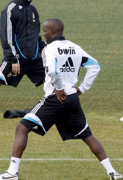 Lass, durante un entrenamiento del Real Madrid.