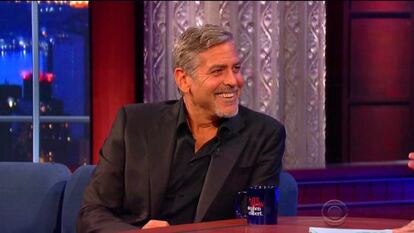 George Clooney anoche en &#039;The Late Show&#039;. 