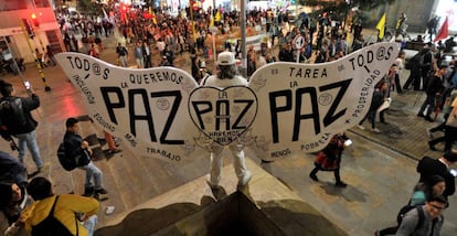 Una protesta en Bogotá. 