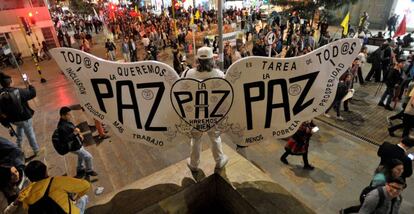 Una protesta en Bogotá.