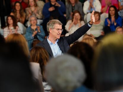 Alberto Núñez Feijóo, este martes en Valladolid durante un acto electoral.