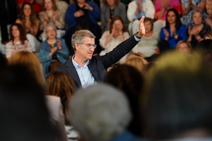 Alberto Núñez Feijóo, este martes en Valladolid durante un acto electoral.