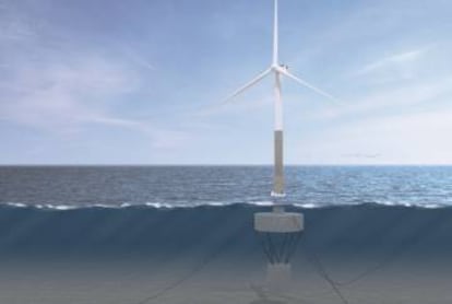 Telwind, torre telescópica de cimentación flotante. La ingeniería de detalle de este proyecto ha recibido 3,5 millones de euros de Horizonte 2020.