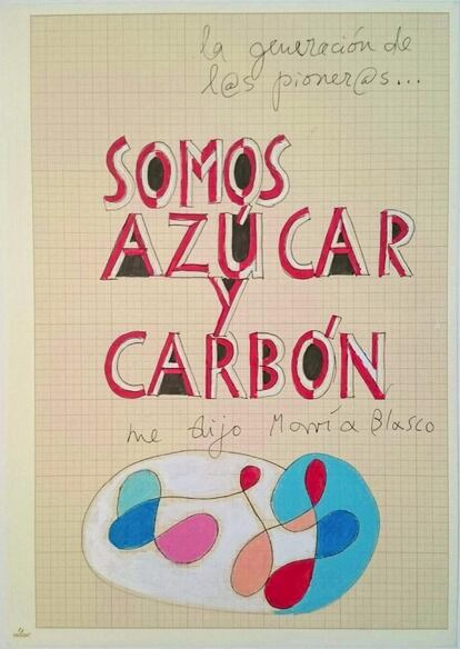 "Somos azúcar y carbón". Esta es la frase que le dijo María Blasco, la directora del CNIO, a Eva Lootz en su primer encuentro. "Poco a poco me fui metiendo en el mundo de los nucleótidos, telomerasas y ribosomas para poder apreciar el alcance de la investigación de Margarita Salas", afirma la artista.