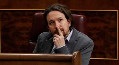 Pablo Iglesias, en el Congreso de los Diputados. 