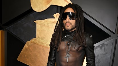 Lenny Kravitz attends the 2024 Grammy Awards in Los Angeles, showing off the effects of his training.