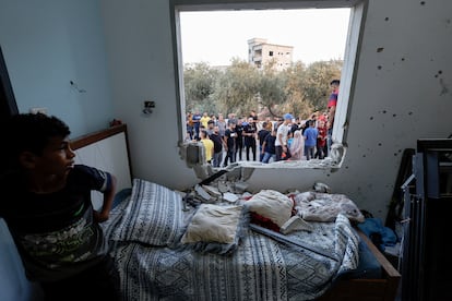 Edificio dañado en una redada israelí en Nablus, el miércoles. 