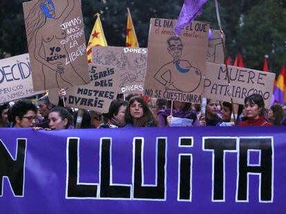 Una de las pancartas de la manifestación.