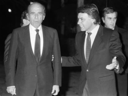 Los ex presidentes del Gobierno venezolano y español, en enero de 1989 en La Moncloa.