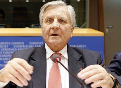 El presidente del Banco Central Europeo, Jean- Claude Trichet, en su comparecencia ante el Parlamento Europeo