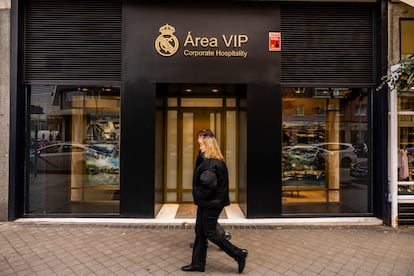 El local del Área VIP del Real Madrid, en los alrededores del estadio. 