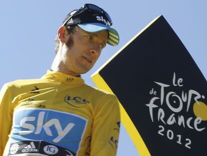 Wiggins, en el podio del Tour de 2012.