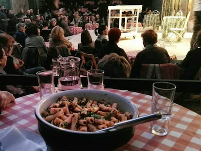 Uno de los platos de pasta servidos el lunes en el ensayo de &#039;L&#039;hostelera&#039; de Carlo Goldoni. 