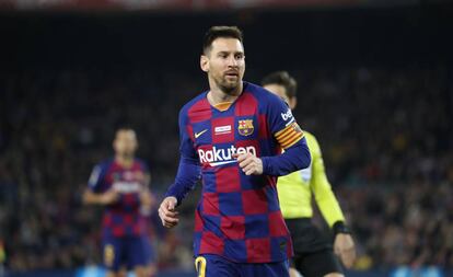 Messi, en el partido contra el Mallorca.