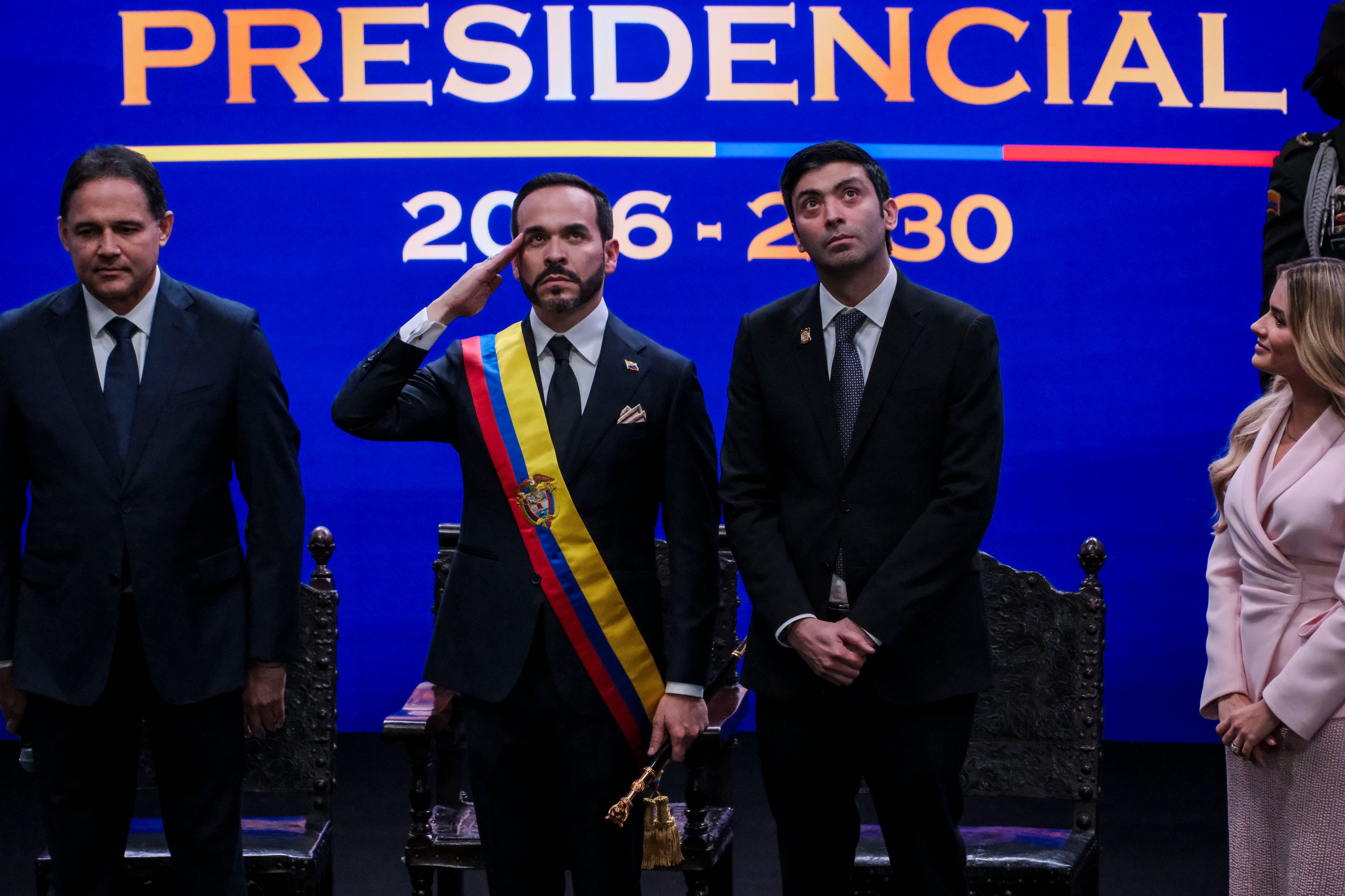  Abelardo de la Espriella durante el acto ceremonial en la Universidad Santiago de Cali, el 7 de agosto de 2026.