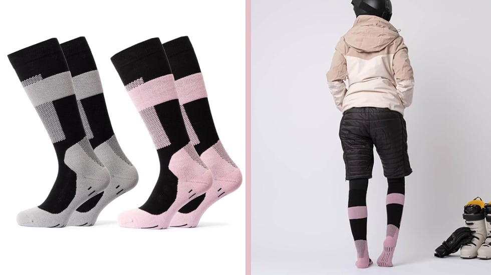 Calcetines altos de mujer ideales para esquiar.