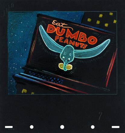 Dibujo a pastel para la película 'Dumbo' de 1941.