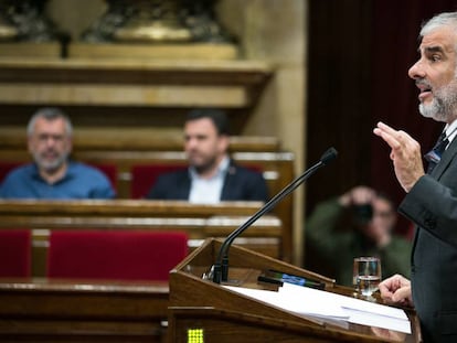 Carlos Carrizosa, en un pleno del Parlamento catalán.
