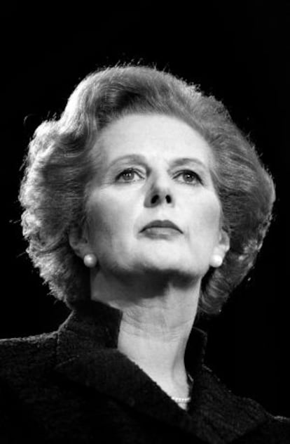 Margaret Thatcher, en la conferencia 'tory' en Brighton en 1981.