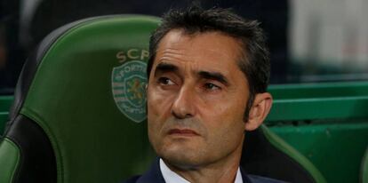 Valverde, en el banquillo del José Alvalade.