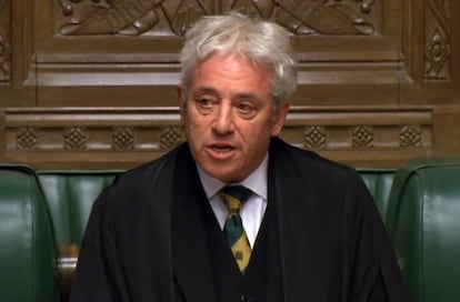 El speaker de la Cámara de los Comunes, John Bercow, este lunes en Westminster 