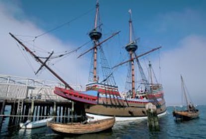 Réplica del barco 'Mayflower', en Plymouth, en Massachusetts.