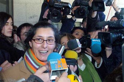 Ramona Maneiro, a su salida del juzgado de Instrucción número 2 de Ribeira.