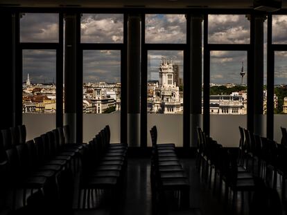 Vista de Madrid, desde el Círculo de Bellas Artes, el 9 de mayo.