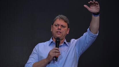 Tarcísio Gomes en Sao Paulo, el 17 de octubre de 2022.