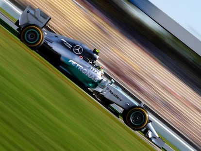 Rosberg rueda en Hockenheim.