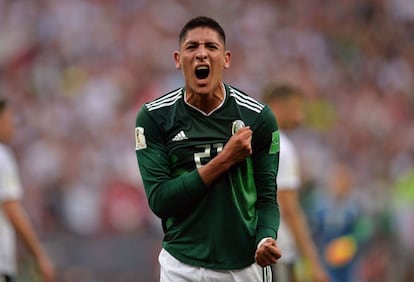 Edson Alvarez celebra la victoria ante Alemania el pasado domingo.