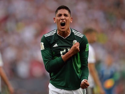 Edson Alvarez celebra la victoria ante Alemania el pasado domingo.