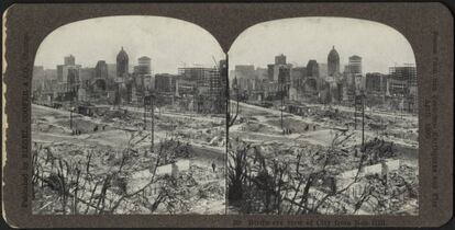 El centro de San Francisco, tras el terremoto de 1906.