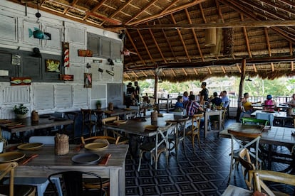 Interior del restaurante Punta Corcho, en la localidad mexicana de Puerto Morelos. 
