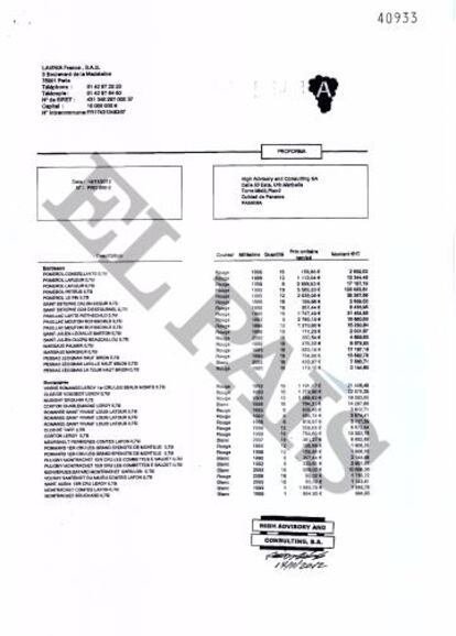 Factura de 493.573 euros de la tienda de vinos Lavinia de 694 botellas abonada por una de las empresas de Diego Salazar, primo del exministro de Energía de Venezuela Rafael Ramírez.