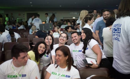 Participantes en el encuentro del movimiento RenovaBR, que forma a futuros políticos en Brasil, celebrado en São Paulo.