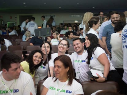 Participantes en el encuentro del movimiento RenovaBR, que forma a futuros políticos en Brasil, celebrado en São Paulo.