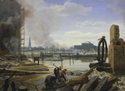 'Hamburgo después del incendio de 1842', de Jacob Gensler.