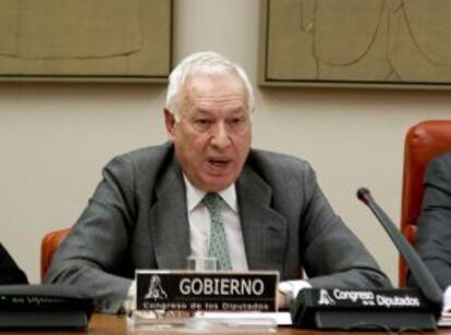 Margallo, en su comparecencia ante la Comisión de Asuntos Exteriores del Congreso.