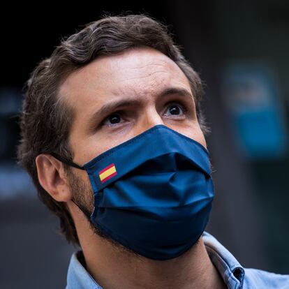 El presidente del Partido Popular, Pablo Casado, participa en la concentración contra la concesión de los indultos a los presos del 'procés', en la Plaza de Colón, a 13 de junio de 2021, en Madrid (España). La manifestación, convocada por la plataforma Unión 78, que también pide manifestarse en apoyo al Poder Judicial, tiene como objetivo mostrar su repulsa al posible indulto que el Gobierno Central ha planteado para los presos independentistas encarcelados por el ‘procés’. La movilización ha contado con los apoyos de los principales partidos de la oposición: PP, Ciudadanos (Cs) y Vox.
13 JUNIO 2021;PROCES;PRESOS;INDEPENDENTISTAS;ESPAÑA;BANDERAS
Alejandro Martínez Vélez / Europa Press
13/06/2021