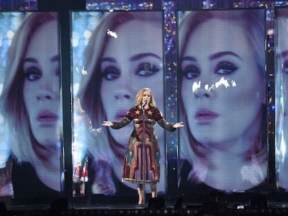 Adele durante un concierto enThe O2 Arena el pasado febrero.