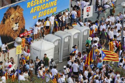 hi havia lavabos portàtils en tots els trams de la Meridiana.