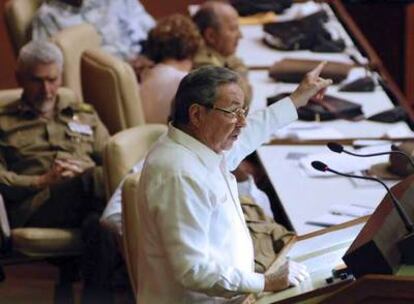 Raúl Castro, durante su intervención ayer ante la Asamblea Nacional cubana en La Habana.